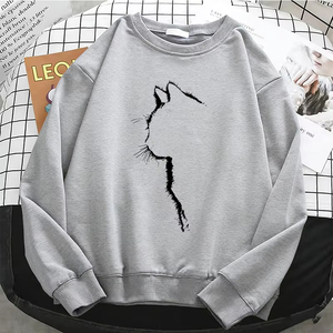 Sudaderas con capucha para mujer, profesionales, divertidas, con estampado de gato, sudaderas con capucha lisas, básicas, cálidas, de forro polar, suaves, transpirables, con cuello redondo - Product Image 4