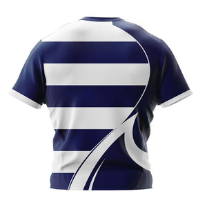 Uniforme de rugby unisexe à manches courtes imprimé par sublimation de haute qualité, respirant, kits OEM, grandes tailles, anti-UV, évacuation de l'humidité - Product Image 2