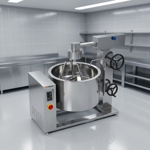 Olla de vapor rotatoria con inducción y camisa térmica Amicook 380V/440V, modelo para estufa de gas, con motor preciso para cocción saludable de pasta. - Product Image 4