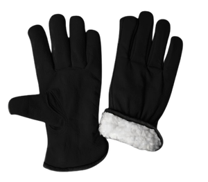 Full White Fleece Lining Cold Resistant Cow Grain Leather <b>Driver</b> <b>Gloves</b> Quality Leather Industrial Safety Protection <b>Gloves</b> - Product Image 5