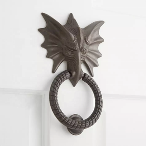 <b>Antique</b> Style Dragon Metal <b>Door</b> Knocker Bold Sculpted Design Durable Decorative Hardware for Main Entrance <b>Door</b> - Product Image 1