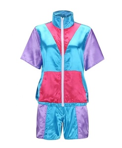 Ensemble 2 pièces coupe-vent pour femme de haute qualité, short et veste, pour activités sportives en extérieur, en nylon, résistant au vent - Product Image 1