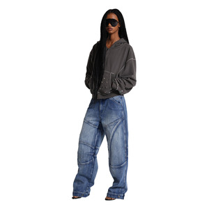 Sudadera con capucha de invierno para mujer, forrada de vellón, con cremallera completa, logotipo frontal OEM, a la moda, venta al por mayor, nueva llegada, personalizada - Product Image 1