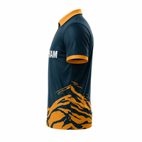 Jersey Kriket Kustom Polo Quarter Zip Cetak Nama Tim Nomor Pemain Kaos Olahraga