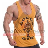 Débardeur Stringer d'été décontracté pour homme en molleton 100% soie tricoté respirant, avec badge brodé à la machine et bouton Ahmad, écologique