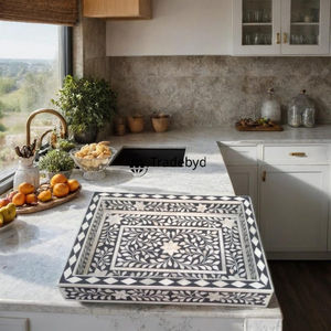 Bandeja Multiusos Moderna con Incrustaciones de Hueso, Hecha a Mano, Decorativa y de Primera Calidad para el Hogar, por Tradebyd - Product Image 5