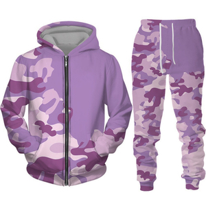 High Quality Eco-Friendly 100% Cotton Winter Streetwear Casual Fleece Sweatshirts Sweatpants Tracksuits Set Custom <b>Men</b> Regular - Product Image 1
