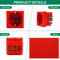 Enchufe de Pared WNZJ WNS1 16A 250V 45*45 CE, Estándar Europeo Alemán, Núcleo Recubierto de Cobre, Resistente al Polvo IP65, 2 Tomas, Uso Comercial
