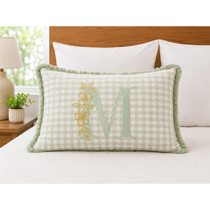 Premium Cotton Linen Embroidered Cushion <b>Cover</b> with Fringed Edge | Decorative <b>Throw</b> Pillow <b>Cover</b> for <b>Sofa</b>, Living Room & Home - Product Image 2