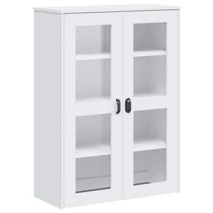 Mueble Superior para Aparador, Blanco, de Madera Sintética y Plástico, con Vidrio Templado, Vitrinas y Armarios para Vajilla - Product Image 2