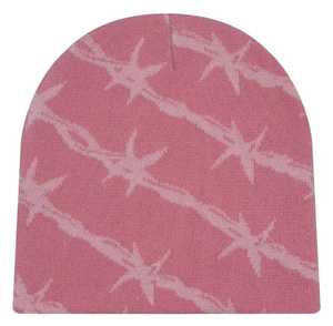 Gorro de Punto Jacquard con Diseño de Alambre de Púas, Unisex, Estilo Punk Informal para Adultos, 56-58 cm, Acrílico, para Invierno - Product Image 6