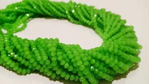 Perles de calcédoine verte facettées en forme de rondelle, 4 mm, 19 pouces de long, vendues par brin - Product Image 6