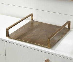 Bandeja Rectangular de Latón Hecha a Mano de Lujo, Plato de Servir Dorado con Textura Ondulada, Centro de Mesa Decorativo para Hogar, Cocina y Vanidad - Product Image 3