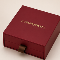 Boîte cadeau de luxe rouge pour bijoux avec tiroir – Emballage haut de gamme personnalisé avec logo pour colliers, boucles d'oreilles et bagues