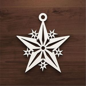 Décorations de Noël en bois découpées au laser en forme d'étoile, vente en gros, artisanat géométrique en bois, décoration de fête DIY pour les fêtes - Product Image 4