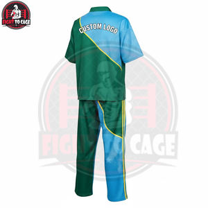 Uniforme de Artes Marciales de Primera Calidad, Duradero, Hecho a Mano, Lavable a Máquina, Último Estilo, Edición Verde Dinámico y Azul Cielo - Product Image 2