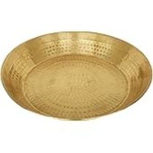 Plateau de service en acier inoxydable finition antique pour les maisons indiennes traditionnelles, complémentant magnifiquement la décoration intérieure ethnique. - Product Image 3