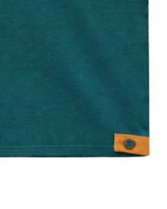 เสื้อกล้ามสีเขียวอมฟ้าสำหรับผู้ชายและกางเกงขาสั้นเข้าชุด ชุดฤดูร้อนผ้าฝ้าย แต่งขอบสีมัสตาร์ด ชุดสองชิ้นพร้อมเชือกผูก - Product Image 4