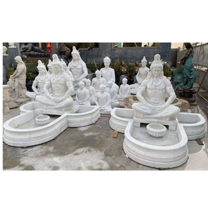 Estatua de Buda Pulida de Mármol Blanco Ecológico Tradicional Hecha a Mano, Gran Estatua Religiosa Hindú India - Product Image 4
