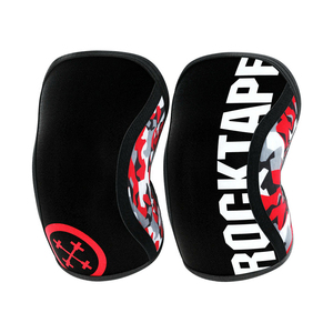 Genouillère pour homme à rayures rouges, blanches, noires et étoiles bleues, imprimé par sublimation, en polyester élastique, équipement de protection - Product Image 5