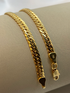 Golden Mary Canada 18k Gold Plated Link Chain Necklace 16inch 3.85mm Unisex Gift Vintage IGI Certified Fashion Jewelry - Product Image 2
