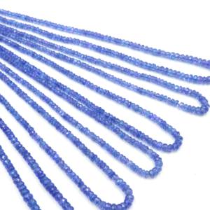 ลูกปัดแทนซาไนต์คุณภาพสูงทรงรอนเดลเหลี่ยมเพชรพลอย ขนาด 3-4.5 มม. สีม่วง สำหรับทำเครื่องประดับ - Product Image 1