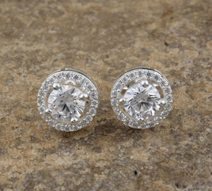 Pendientes Clásicos de Plata de Ley 925 con Baño de Plata Blanca para Mujer, Hipoalergénicos, Joyería de Lujo, Regalo para Fiesta - Product Image 4