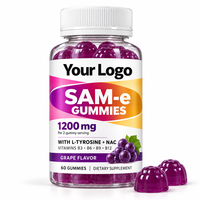 Gummies SAM-e Marque Blanche 1200mg avec L-Tyrosine & NAC pour l'humeur, les articulations et le soutien hépatique, 60 unités, Vente en Gros OEM