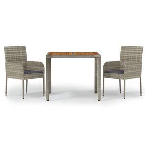 Modular <b>Grey</b> Pe Rattan Garden Dining Set 2 Seater Steel <b>Frame</b> Contemporary Outdoor Furniture - Product Image 4