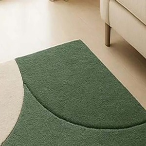 Tapis en laine verte de luxe, tapis moderne abstrait tufté à la main, tapis de qualité supérieure pour salon, chambre à coucher, chambre d'enfant, décoration intérieure - Product Image 5