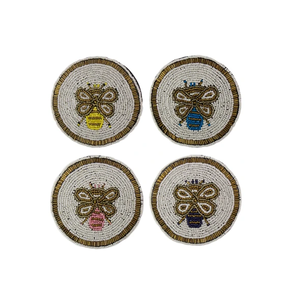 Posavasos con Cuentas Bordadas con Diseño de Limón, Manteles Individuales Reutilizables, Almohadillas Decorativas con Cuentas para el Hogar y el Bar - Product Image 3