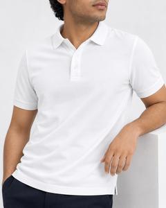 Polo en piqué blanc uni à manches courtes pour homme, décontracté, respirant, en coton tricoté, coupe classique - Product Image 2