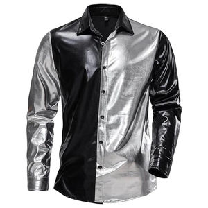 Camisa de Manga Larga para Hombre con Estampado Digital, Serie a Rayas, Transpirable, de Poliéster, Estilo Urbano Moderno, Corte Holgado Informal - Product Image 3