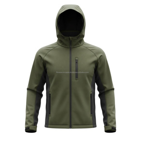 Men's Waterproof Windbreaker <b>Hooded</b> <b>Soft</b> <b>shell</b> Zipper-Up Outdoor Sports <b>Jacket</b> for Hiking Running - Product Image 2