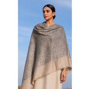 <b>Woolen</b> Shawl <b>Scarf</b> Floral Solid Long Adjustable 100% Wool Winter Wrap 5 Piece Set Jacquard for Women - Product Image 3