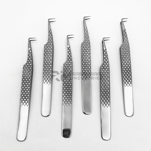 แหนบต่อขนตา RMI สแตนเลสสตีล สีเงิน ด้ามจับเพชร ขนาด 10 มม. ปลายแหลม 90 องศา - Product Image 4