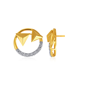 Bijoux de piercing géométriques punk en or jaune avec diamants de laboratoire taillés en triangle pour un usage quotidien, unisexe - Product Image 3