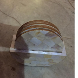 Posavasos con incrustaciones de hueso, taza hecha a mano india de alta calidad, posavasos de té y café, fabricante artesanal - Product Image 3