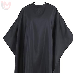IMANS ENTERPRISES Cape de coiffure confortable en polyester résistante à l'eau, tablier de coupe de cheveux noir pour barbier - Product Image 4