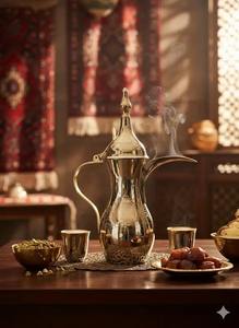 Cafetera Árabe Tradicional Dallah, Hecha a Mano, de Acero Inoxidable, Tetera de Oriente Medio para Servir en Casa, Cafetería o Restaurante - Product Image 4