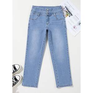 2025 pantalones vaqueros de moda para mujer, cintura alta, Control de barriga, ajustados, 2025, cintura alta, Control de barriga, lazo transpirable - Product Image 3