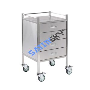 เครื่องมือทางการแพทย์สแตนเลสเกรด304รถเข็นข้างลิ้นชักสี่ข้างรถเข็นสแตนเลสเกรดสูง - Product Image 3