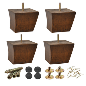Custom Solid Wood Curved Tapered Furniture <b>Legs</b> <b>Replacement</b> Feet with Mounting Hardware Kit <b>for</b> <b>Sofa</b> Couch and Cabinet - Product Image 1