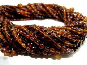 ลูกปัดเฮสโซไนต์การ์เนตทรงกลมเหลี่ยมเพชรพลอยธรรมชาติ - Product Image 3