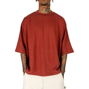 Camiseta Streetwear con Logo Personalizado, Corte Cuadrado, Top Corto de Algodón Grueso con Gráficos, Ajuste Oversize - Product Image 1