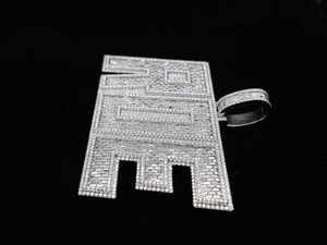 จี้เงินแท้ 925 ประดับโมอิสซาไนต์ รูปทรงเหรียญกลมขนาดใหญ่ 3 นิ้ว สไตล์ฮิปฮอป พร้อมโลโก้สั่งทำพิเศษ ความใสระดับ VVS ตัวเรือนแบบ Claw Setting - Product Image 1