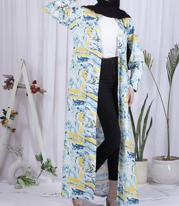Abaya moderne 2026, nouveau style, robe islamique modeste, vêtement musulman, robe longue ouverte sur le devant pour femmes, polyester, col en V floral - Product Image 1