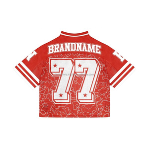 Custom Sublimated Streetwear Soccer Jerseys Football Shirt Embroidery Design Logo Mesh Crop American Team Fans Football Jersey - Product Image 6