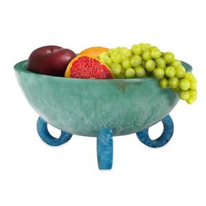 Handmade <b>epoxy</b> resin bowl artistic decorative fruit bowl modern design glossy finish kitchen <b>table</b> decor centerpiece - Product Image 3