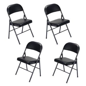 Sedie Pieghevoli Nere per Convenzioni ed Esposizioni - Set da 4 Pezzi - Eleganti Sedute per Sala da Pranzo - Product Image 5